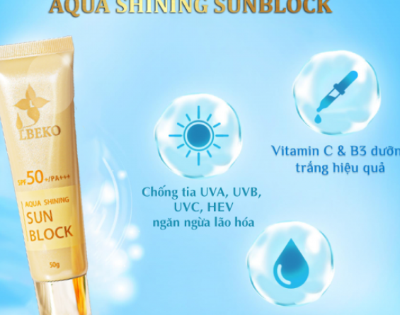 Kem Chống Nắng Vật Lý Trị Liệu L’Aqua Shining SunBlock SPF 50+/PA+++